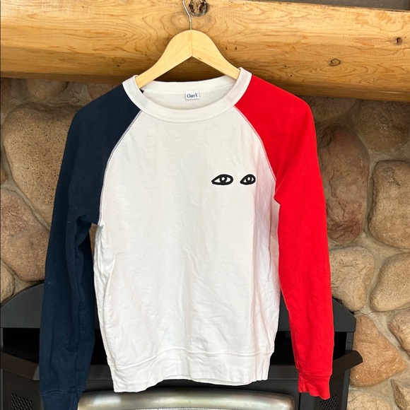 Clare V Tops - Clare V Colorblock Sweatshirt with Eye Graphic